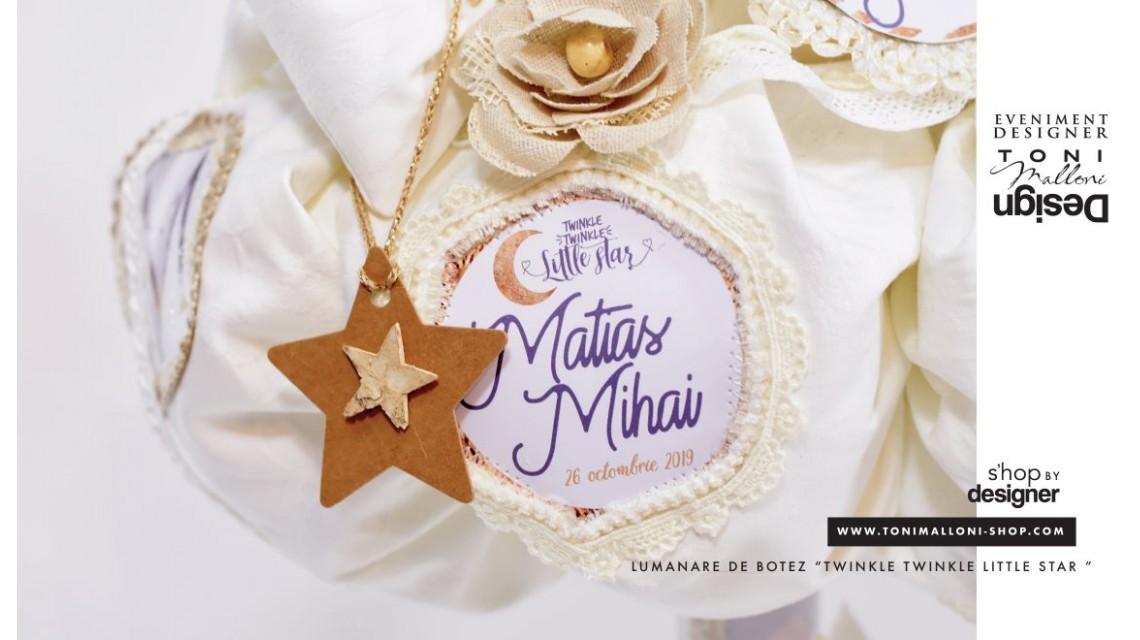 Lumanare de botez baieti personalizata, 65x4cm, Twinkle Twinkle little star  14